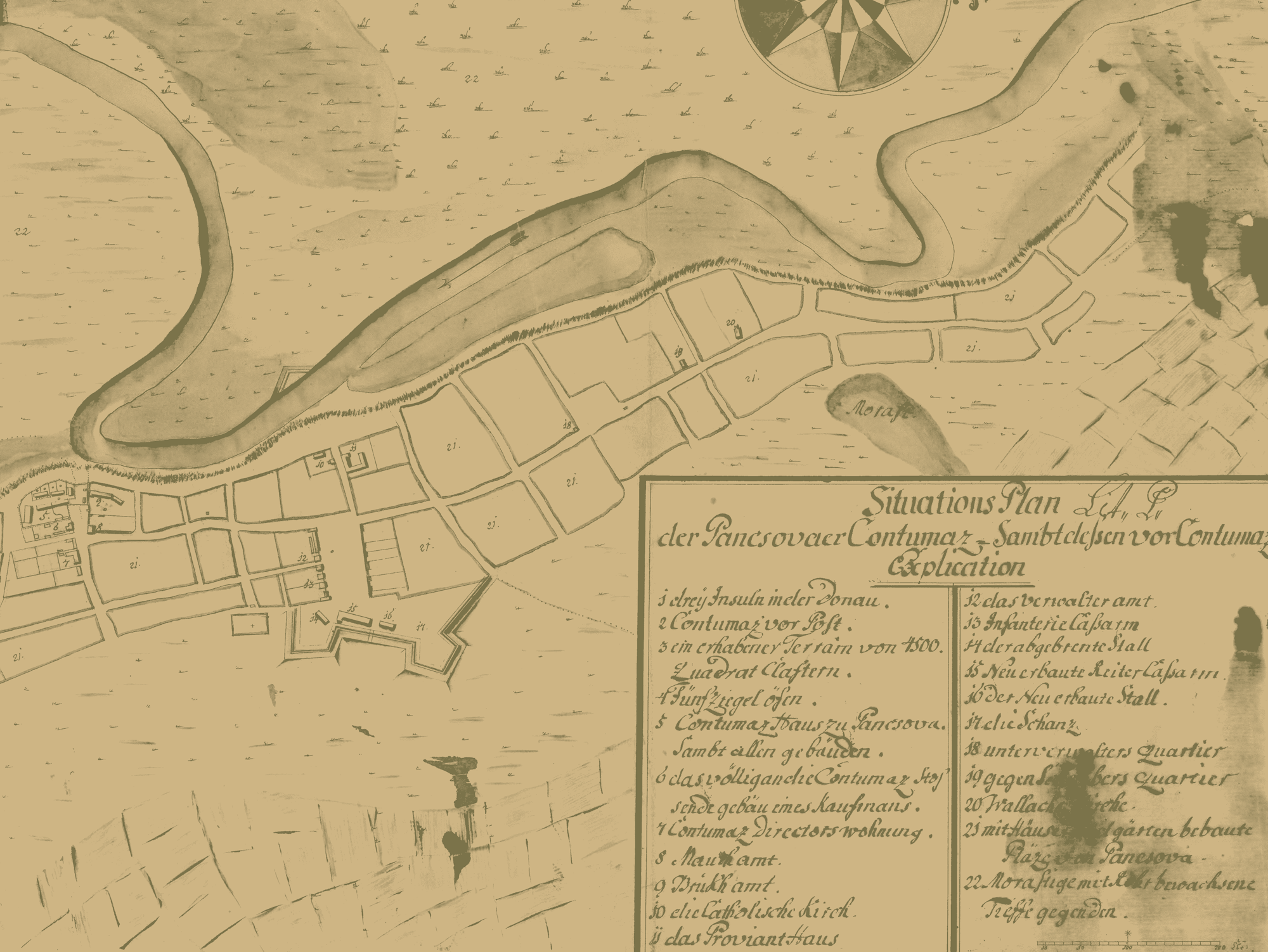 Plan lokacije Pančevačkog Kontumaca iz 1775. godine